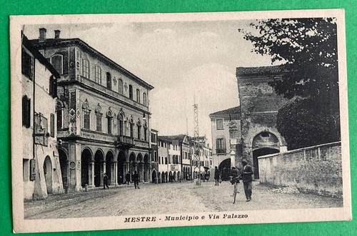 Cartolina mestre municipio - mestre, e